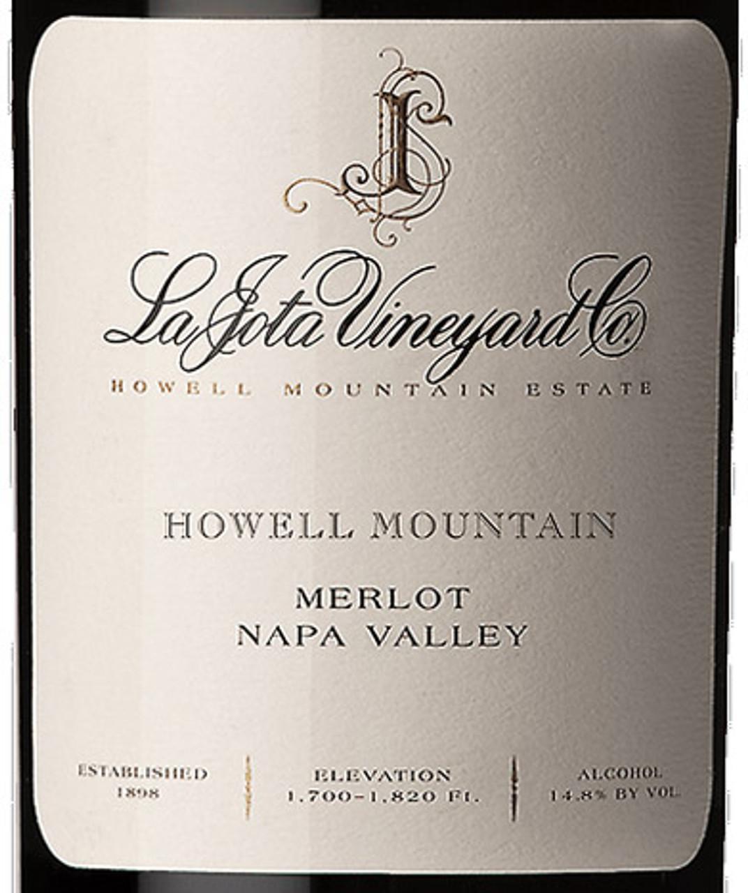 La Jota Merlot Howell Mountain 2019  *FOR A VINTAGE AFFAIR SILENT AUCTION ONLY*