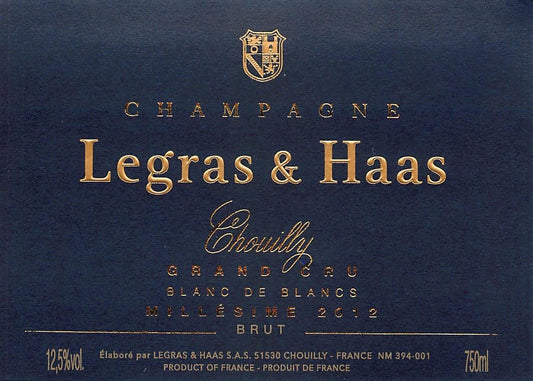 Legras & Haas Grand Cru Chouilly Blanc De Blancs 2012