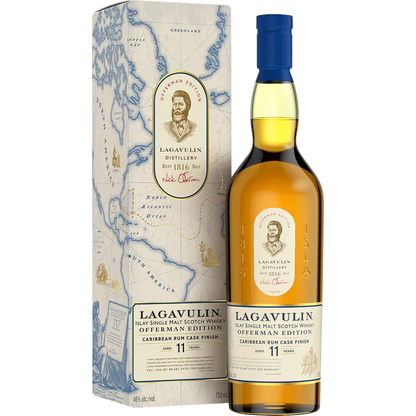 Lagavulin Offerman Edition 11 Year Caribbean Rum Cask Finish Scotch Malt Whisky  - 750ml