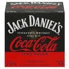 Jack Daniel's Coca Cola Zero Sugar Premium Cocktail 4-pack