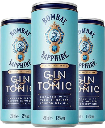 Bombay Sapphire Gin & Tonic Cocktail 4-pack 250ml cans