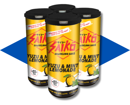 North American Sake Brewery Saiko Yuzu and Mint Lemonade Sake 12oz 4-pack