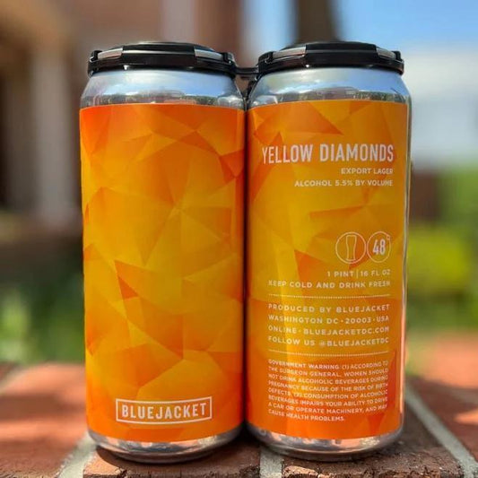 Blue Jacket Yellow Diamonds Export Lager 16oz 4-pack