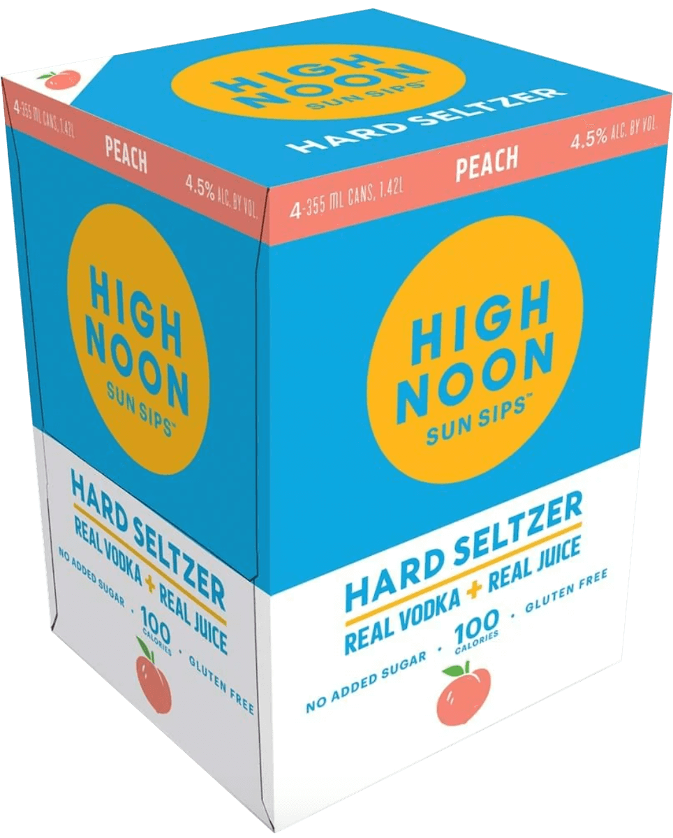 High Noon Peach Vodka & Soda 4-pack Cans